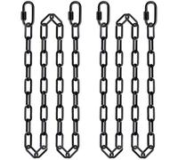 BeneLabel 2pcs Chaînes pour Balançoire, 216cm Chaîne de Chaise Chaîne Suspension Acier avec M7 Mousquetons Kit d'extension Sac de Frappe pour Sac Sable avec Poignée Souple, Diamètre 6mm, 1000lb/Noir