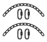 BeneLabel 2pcs Chaînes pour Balançoire, 60cm Chaîne de Chaise Chaîne Suspension Acier avec M7 Mousquetons Kit d'extension Sac de Frappe pour Sac Sable avec Poignée Souple, Diamètre 6mm, 1000lb/Noir