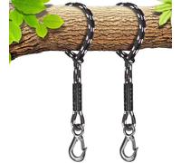 BeneLabel 2pcs Corde de Hamac, 150cm Sangle de Balançoire avec Crochet (400lbs) Arbre Suspension Materiel en Polyester Fauteuil Suspendu Fixation Kit, Jusqu'à 2500lbs, 10mm de Diamètre, Noir