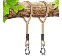 BeneLabel 2pcs Corde de Hamac, 50cm Sangle de Balançoire avec Crochet (400lbs) Arbre Suspension Materiel en Polyester Fauteuil Suspendu Fixation Kit, Jusqu'à 2500lbs, 10mm de Diamètre, Naturel