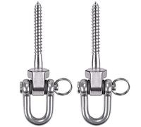 BeneLabel 2pcs Crochet de BalançOire, 12.5cm Vis Hamac Cintre de BalançOire kit de Fixation Pivotant pour Chaise de Jeux D'ExtéRieur, Corde de Yoga, Sac de Frappe, Sac de Sable, Jusqu’à 1800lb