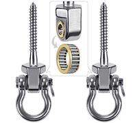 BeneLabel 2pcs Crochet de BalançOire, 12.7cm Vis Hamac Cintre de BalançOire kit de Fixation Pivotant pour Chaise de Jeux D'ExtéRieur, Corde de Yoga, Sac de Frappe, Sac de Sable, Jusqu’à 1500lb