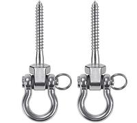 BeneLabel 2pcs Crochet de BalançOire, 13cm Vis Hamac Cintre de BalançOire kit de Fixation Pivotant pour Chaise de Jeux D'ExtéRieur, Corde de Yoga, Sac de Frappe, Sac de Sable, Jusqu’à 1800lb