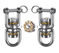 BeneLabel 2pcs Hamac Pivotant, Pivot à Roulement pour Balançoire 360 Rotation Acier Inoxydable Crochet pour Chaise Corde Yoga/Cercle Aérien/Kit Suspension pour Sac Frappe, Boucle fermée Forme D