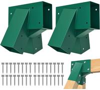 BeneLabel 2pcs Raccord Balançoire Fixation Balançoire Jardin 100 Degrés Fin Connecteur pour Balançoires Kit Quincaillerie pour Aire Jeux Poteaux Bois Triangle Acier pour Poutre 143x95mm & Pied 95x95mm