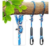BeneLabel 2pcs Sangles de Suspension, 1M Corde de Balançoire Hamac Réglable Extensible en Polyester pour Arbres Chaises Jeux Accessoires, Jusqu'à 1000lbs, 10mm de Diamètre, Bleu