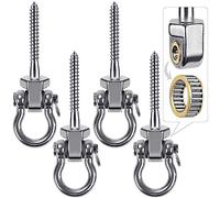 BeneLabel 4pcs Crochet de BalançOire, 12.7cm Vis Hamac Cintre de BalançOire kit de Fixation Pivotant pour Chaise de Jeux D'ExtéRieur, Corde de Yoga, Sac de Frappe, Sac de Sable, Jusqu’à 1500lb