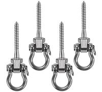 BeneLabel 4pcs Crochet de BalançOire, 13cm Vis Hamac Cintre de BalançOire kit de Fixation Pivotant pour Chaise de Jeux D'ExtéRieur, Corde de Yoga, Sac de Frappe, Sac de Sable, Jusqu’à 1800lb