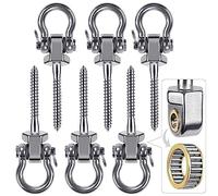 BeneLabel 6pcs Crochet de BalançOire, 12.7cm Vis Hamac Cintre de BalançOire kit de Fixation Pivotant pour Chaise de Jeux D'ExtéRieur, Corde de Yoga, Sac de Frappe, Sac de Sable, Jusqu’à 1500lb
