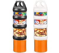 BeneLabel Boîtes à Goûter, Ensemble de Récipients à Collations Empilables de Nourriture 31oz/917ml Empilable Noix Formule de Bonbons Distributeur d’articles de Voyage, Sans BPA & étanche, Blanc/Noir