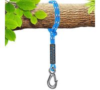 BeneLabel Corde de Hamac, 100cm Sangle de Balançoire avec Crochet (400lbs) Arbre Suspension Materiel en Polyester Fauteuil Suspendu Fixation Kit, Jusqu'à 2500lbs, 10mm de Diamètre, Bleu