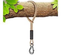 BeneLabel Corde de Hamac, 150cm Sangle de Balançoire avec Crochet (400lbs) Arbre Suspension Materiel en Polyester Fauteuil Suspendu Fixation Kit, Jusqu'à 2500lbs, 10mm de Diamètre, Blanc Cassé