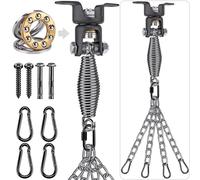 BeneLabel Crochet de Plafond Suspension pour Hamac Balançoire Pivotant Support 5mm Ressort 4 Chaîne en Plastique Palier 4 Mousqueton pour Aire de Jeux Chaise Yoga Corde Sacs de Frappe, 350lbs