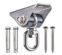 BeneLabel Fixation Balancoire Plafond, Crochet Plafond Lourds Acier Inoxydable pour Bois/béton Vis Pivotante 360 Douille Silencieuse pour Aire Jeux Extérieur Chaise Yoga Corde Sacs Frappe, 1600lbs