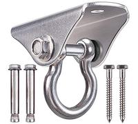 BeneLabel Fixation Balancoire Plafond, Crochet Plafond Lourds Acier Inoxydable pour Bois/béton Vis Pivotante 180 Quincaillerie pour Aire Jeux ExtéRieur Chaise Yoga Corde Sacs Frappe, Jusqu’à 1600lb