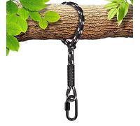BeneLabel Hamac Arbre Balançoire Sangle Suspendue avec Mousqueton, 3M Suspension Corde Polyester pour Arbre Extérieur Chaise Jeux Accessoires, Jusqu'à 2500lbs, 10mm Diamètre, Noir