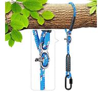BeneLabel Sangle de Hamac, 200cm Corde de Balançoire Réglable Extensible Arbre Suspension Materiel en Polyester Fauteuil Suspendu Fixation Kit avec Mousqueton, Jusqu'à 1000lbs, 10mm de Diamètre, Bleu