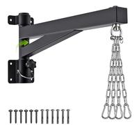 BeneLabel Support mural pour sac de frappe avec chaînes en acier inoxydable, capacité de 362,9 kg, crochet pivotant à 360° et chaîne pour sac de boxe, sac de boxe thaïlandais, 61 cm