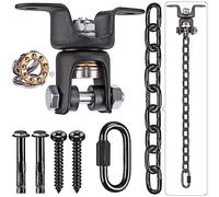 BeneLabel Support Sac de Frappe Plafond, Crochet pour Hamac Chaise Pivot 360° pour Sac de Frappe Lourd Mousqueton avec 120cm pour ChaîNe Noir Corde Yoga/Cerceau Perche/Kit Suspension, 600lbs