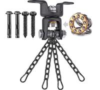 BeneLabel Support Sac de Frappe Plafond, Crochet pour Hamac Chaise Pivot 360° Support Sac Boxe Mousqueton avec 4 X 26cm ChaîNes Noir Corde Yoga/Cerceau Fer/Kit Suspension Boxe, 600lbs