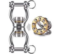 BeneLabel SUS304 Swing Swing Swivel Silent Bearing, Tire Swing Swivel with 2 Removeable Buckle for Web Tree Swing, Aerial Dance, Swing Yoga Swing Sets, Capacité de 770 LB