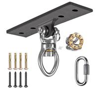 BeneLabel Suspension pour BalançOire, Crochet de Suspension Hamac Pivotant 360, Support de Fixation Mural pour Sac de Frappe, Corde Yoga, Cerceau Aérien Kit de Suspension Bois/Béton, 900lb/Losange