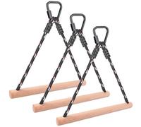 BeneLabel Trapeze Balancoire Exterieur, 3 Pièces Barres de Trapèze 35cm Enfants Ninja Slackline Obstacles Parcous Set Bois Multifonction pour Enfants Jeux Jardin Extérieur, 14 Ans et Plus, 250lb/Noir