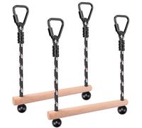BeneLabel Trapèzes Balançoire Bar, 2pcs Barre Singe 35cm Jeux d'extérieur Bois Mousqueton Suspendu Équipement d'entraînement pour Terrain Activité ludique d'intérieur Enfants, 250LB/Noir