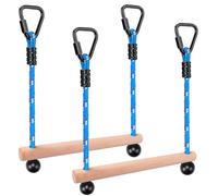 BeneLabel Trapèzes Balançoire Bar, 2pcs Triangle Barre Singe 35cm Jeux d'extérieur Bois Mousqueton Suspendu Équipement d'entraînement pour Terrain Activité ludique d'intérieur Enfants, 250LB/Bleu