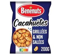 BENENUTS Cacahuètes Grillées et Non Salées 200g