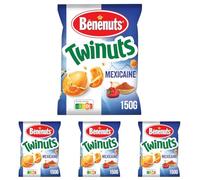 Benenuts Twinuts Cacahuète enrobée croustillante saveur mexicaine 150 g (Lot de 4)
