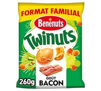 Benenuts Twinuts Cacahuètes Enrobées Croustillantes goût bacon format familial 260g