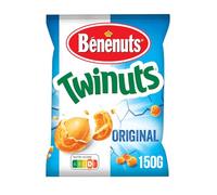 BENENUTS Twinuts Cacahuètes Enrobées Saveur Nature 150g - Cacahuète Croquante et Biscuit Croustillant pour l'Apéritif - Lot de 4