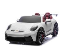 Beneo Motors 4x4 Voiture électrique Enfants 24V 2 Places Porsche 911, Blanche, 4 x 200W Moteurs, Batterie Lithium, télécommande parentale 2,4 GHz, Suspension, USB/AUX, phares LED, Licence Officielle