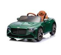 Beneo Motors Voiture électrique Enfants 12V Bentley Bacalar - Moteur 2×12V/25W, Batterie Lithium, Suspension, LED, USB/AUX, Télécommande 2,4GHz, Adaptateur 220V→12V 1000mA, Licence Officielle, Verte