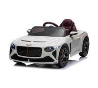 Beneo Motors voiture électrique enfants 12V Bentley Bacalar - Moteur 2×12V/25W, Batterie Lithium, Suspension, LED, USB/AUX, Télécommande 2,4GHz, Adaptateur 220V→12V 1000mA, Licence Officielle, Blanche