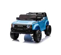 Beneo Motors Voiture électrique Enfants 12V Toyota Land Cruiser, Licence Officielle, Bleu, Batterie Lithium, 2x25W Moteurs, Suspension arrière, télécommande parentale 2,4 GHz, USB/AUX/Bluetooth