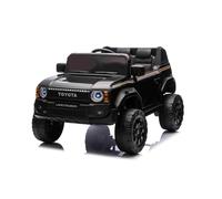 Beneo Motors Voiture électrique Enfants 12V Toyota Land Cruiser, Licence Officielle, Noir, Batterie Lithium, 2x25W Moteurs, Suspension arrière, télécommande parentale 2,4 GHz, USB/AUX/Bluetooth