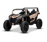 Beneo Motors voiture électrique enfants 24V 2 places UTV XXL véhicule, Khaki avec moteur différentiel, roues caoutchouc gonflables, frein à disque, suspensions, volant réglable, Bluetooth & MP3/USB/SD
