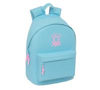 Benetton Basic Celeste - Sac à dos pour ordinateur portable 14,1", idéal pour les jeunes de différents âges, confortable et polyvalent, qualité et résistance, 31 x 16 x 41 cm