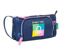 Benetton Cool Trousse avec poche amovible remplie pour enfants, idéale pour les enfants d'âge scolaire, confortable et polyvalente, qualité et résistance, 20 x 8,5 x 11 cm, couleur bleu marine, bleu