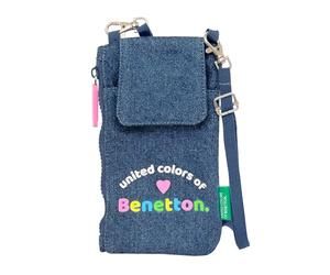 Benetton Denim - Porte-Monnaie Standard, pour Mobile, Confortable et Polyvalent, qualité et résistance, 19 x 10 cm, Couleur Jean, en Jean, Estándar, Décontracté