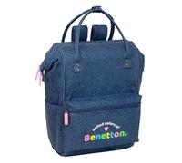 Benetton Denim - Sac à dos pour enfant avec poignées pour ordinateur portable jusqu'à 13", idéal pour les jeunes de différents âges, confortable et polyvalent, qualité et résistance, 27 x 19 x 40 cm,