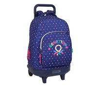 Benetton Drop - Grand Sac à Dos à roulettes, Compact, Amovible, idéal pour Enfants de différents âges, Confortable et Polyvalent, qualité et résistance, 33 x 22 x 45 cm
