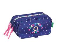 Benetton DROP Trousse triple grande trousse pour enfant, idéale pour les enfants d'âge scolaire, confortable et polyvalente, qualité et résistance, 21,5 x 8 x 10 cm