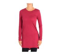 Benetton, Femme, Robes, Rouge, Taille: 36 FR Robe Rouge à Manches Longues Design Simple