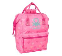Benetton Heart Sac à dos avec poignées pour ordinateur portable jusqu'à 13", idéal pour les jeunes de différents âges, confortable et polyvalent, qualité et résistance, 27 x 19 x 40 cm