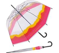 Benetton Parapluie cloche automatique transparent Dip Dye, Dip Dye, 105 cm, Transparent/multicolore
