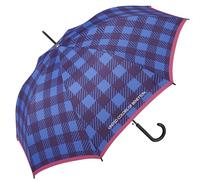 Benetton Parapluie long automatique à pois, Bleu à carreaux, 105 cm