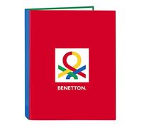 BENETTON Pop Classeur à 4 anneaux pour enfants et jeunes de différents âges, confortable et polyvalent, qualité et résistance, gris 26,5 x 33 cm